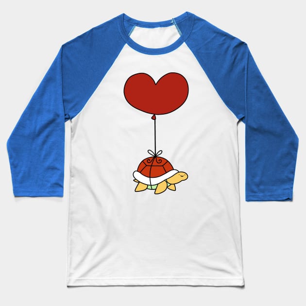 Heart Balloon Turtle Baseball T-Shirt by saradaboru